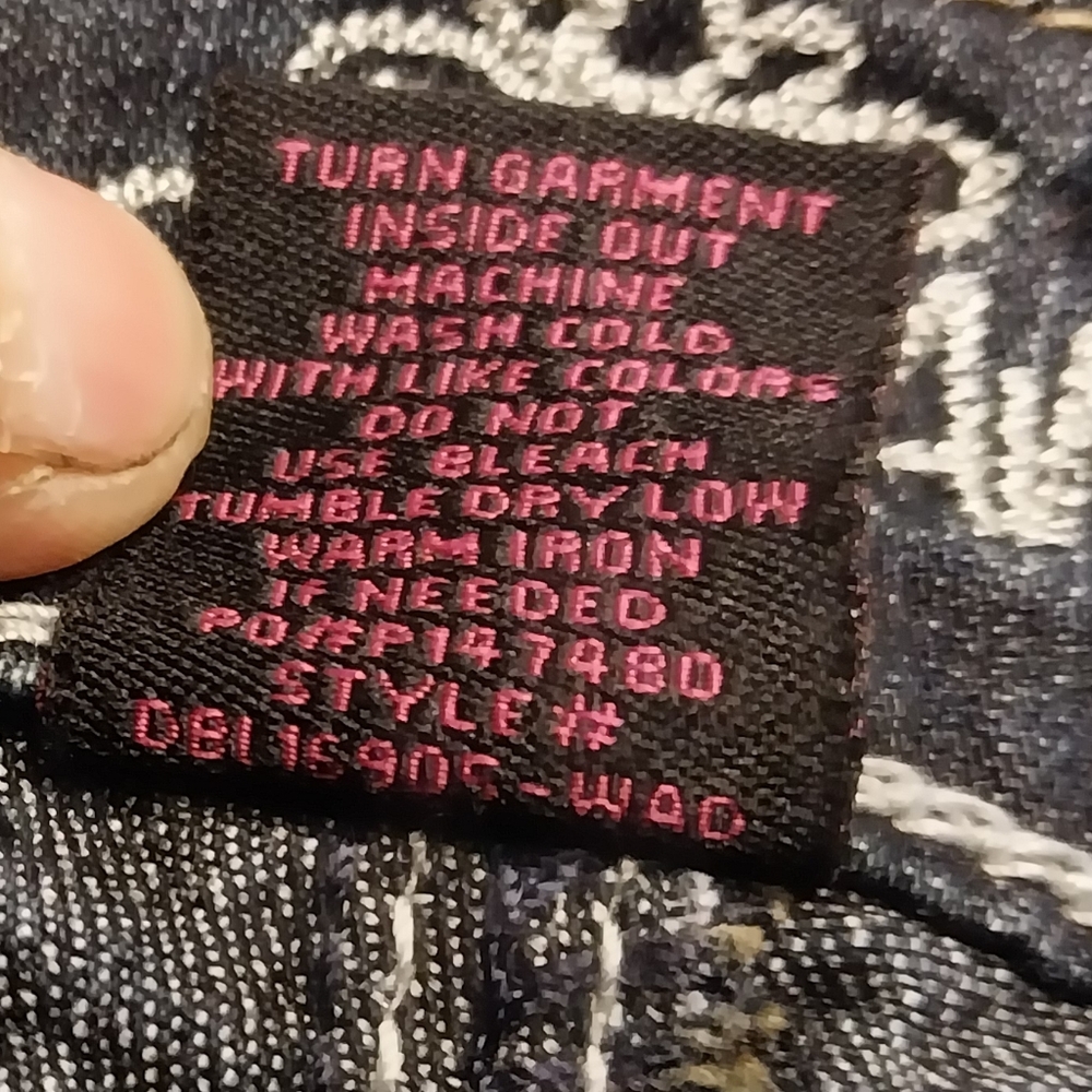 Almost Famous Distressed Skinny Jeans Women's 16 Sequin Back Pockets - Picture 6 of 7